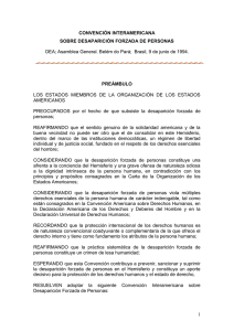 1994 - Convención Interamericana sobre Desaparición Forzada