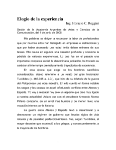 Elogio de la experiencia Ing. Horacio C. Reggini