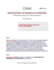 AGENCIA NACIONAL DE DESARROLLO DE INVERSIONES  2009