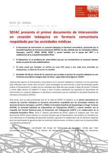 SEFAC presenta el primer documento de intervención en cesación