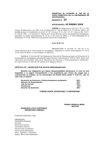 promulga el acuerdo n° 768 de la junta directiva de la universidad