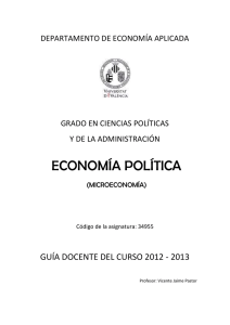 ECONOMÍA POLÍTICA  GUÍA DOCENTE DEL CURSO 2012 - 2013