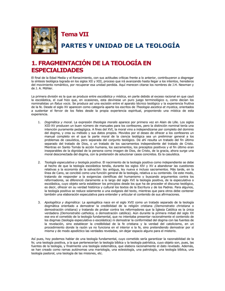 Partes Y Unidad De La Teolog A