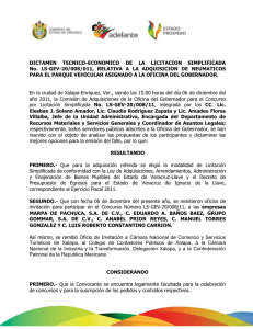 d) Dictamen Técnico y Económico - Gobierno del Estado de Veracruz