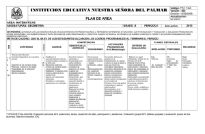 INSTITUCION EDUCATIVA NUESTRA SEÑORA DEL PALMAR PLAN DE AREA  AREA: MATEMATICAS