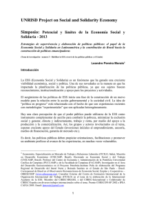Potencial y límites de la Economía Social y Solidaria - 2013