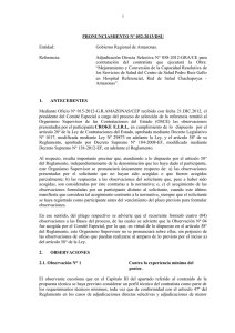 PRONUNCIAMIENTO Nº 052-2013/DSU  Entidad: Gobierno Regional de Amazonas.