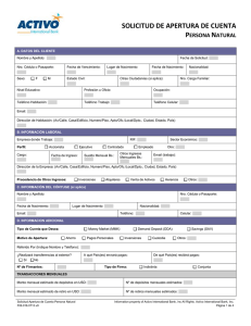 DATOS DEL CLIENTE - Banco Activo International Bank