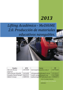 2013  Lifting Académico - MeDHiME 2.0. Producción de materiales