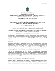 REPUBLICA ARGENTINA MINISTERIO DE INDUSTRIA