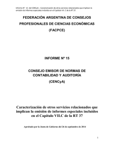 Informe Nº 15 CENCYA FACPCE - Consejo Profesional de Ciencias