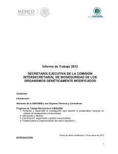 Informes de actividades de la Secretaría Ejecutiva - 2012
