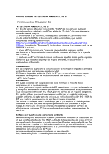Generic Standard 13: ESTÁNDAR AMBIENTAL DE BT Versión 2