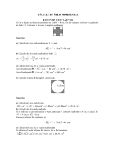 CÁLCULO DE ÁREAS SOMBREADAS