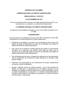 REPÚBLICA DE COLOMBIA COMISIÓN NACIONAL DE CRÉDITO