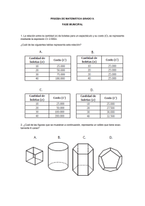 PRUEBA DE MATEMÁTICA GRADO 9. FASE MUNICIPAL 1. La