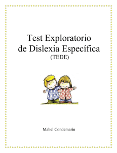Test Exploratorio de Dislexia Específica, TEDE