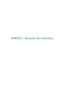 ANEXO I. Reseña de módulos Módulo I. Introducción a la