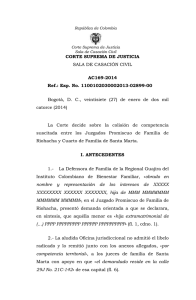 CORTE SUPREMA DE JUSTICIA AC169-2014 Ref.: Exp. No. 1100102030002013-02899-00