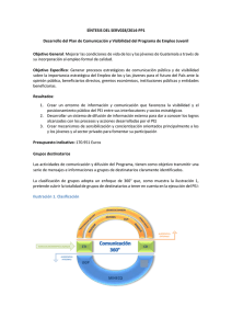 N° SERV028-2014-PP1. Título Plan de Comunicación y Visibilidad