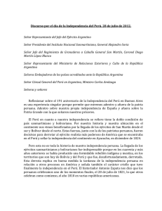 Discurso por el día de la Independencia del Peru´ – Embajador