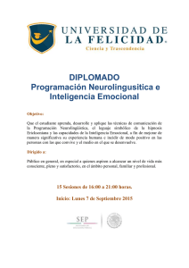 DIPLOMADO Programación Neurolingusitica e Inteligencia Emocional