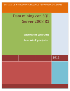 Data mining con SQL Server 2008 R2 2011 Nicoletti Mariela &amp; Quiroga Cinthia
