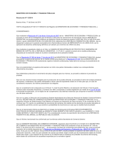MINISTERIO DE ECONOMÍA Y FINANZAS PÚBLICAS Resolución Nº 13/2014