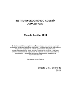 Plan de Acción 2014 - Instituto Geográfico Agustín Codazzi
