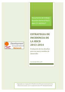ESTRATEGIA DE INCIDENCIA DE LA RSCD 2013-2014