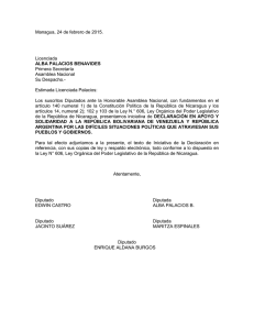 Managua, 24 de febrero de 2015. Licenciada ALBA PALACIOS