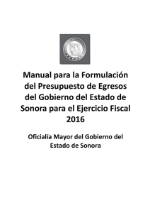 Manual para la Formulación del Presupuesto de Egresos 2016 Parte 1