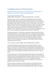 La endogamia alcanza al 73% de los docentes (El País, 30-11