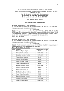 27 de Febrero de 2015 - Facultad de Ciencias Exactas, Físicas y