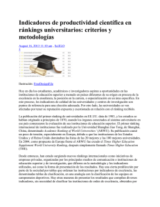Indicadores de productividad científica en ránkings universitarios: criterios y metodologías