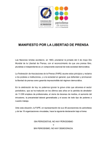 Manifiesto de la FAPE por la Libertad de Prensa
