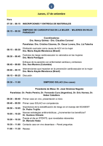 Jueves, 17 de setiembre - xvi congreso paraguayo de cardiologia