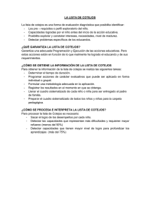 Ficha de Sistematización de la Lista de Cotejo 2014.