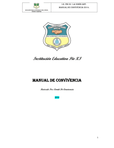 Institución Educativa Pío XI MANUAL DE CONVIVENCIA