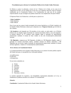 Procedimiento para reformar la Constitución Política de los Estado