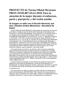 proyecto de norma oficial mexicana proy-nom-007-ssa2