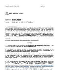 Medellín, agosto 28 de 2014 No.4635 Señor JUEZ PENAL