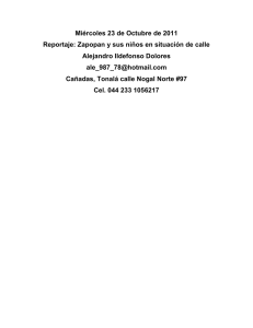 Zapopan y sus niños en situación de calle Alejandro