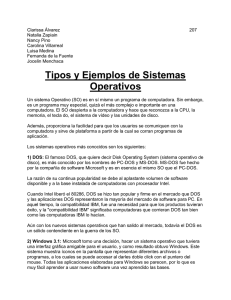 Tipos y Ejemplos de Sistemas Operativos - TISG-207