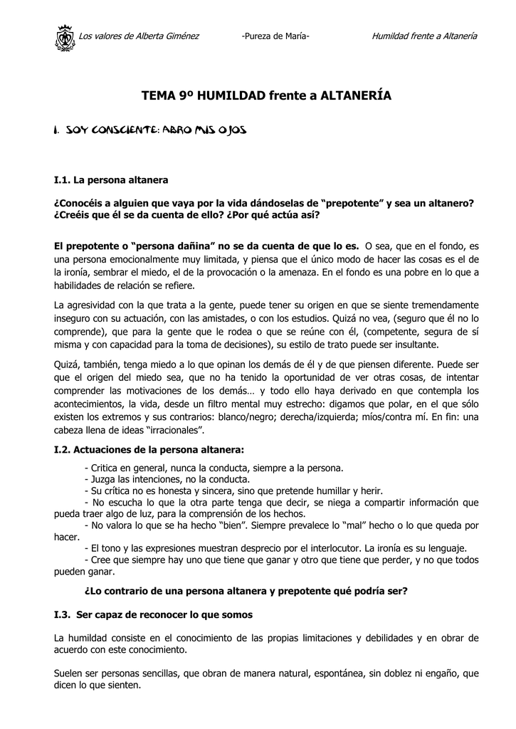 TutorÃa “humildad altanerÃa” Q es ser altanera