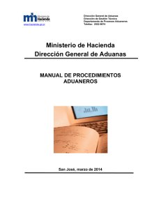 Manual de Procedimientos Aduaneros TICA 03-2014