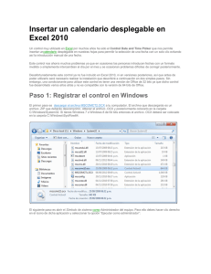 Insertar un calendario desplegable en Excel 2010