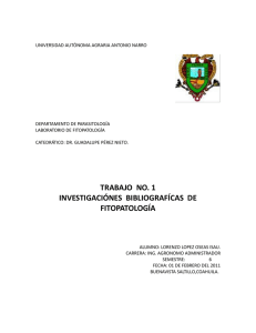 trabajo no. 1 investigaciónes bibliografícas de fitopatología
