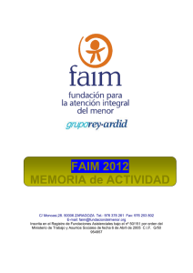 Memoria 2012 - Fundación para la Atención Integral del Menor