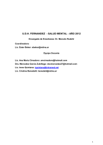 U.D.H. FERNANDEZ  - SALUD MENTAL - AÑO 2012